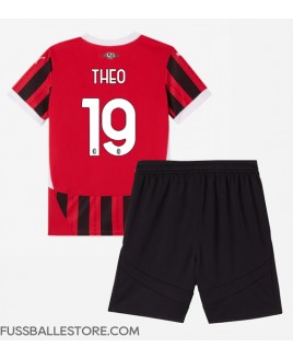 Günstige AC Milan Theo Hernandez #19 Heimtrikotsatz Kinder 2024-25 Kurzarm (+ Kurze Hosen)